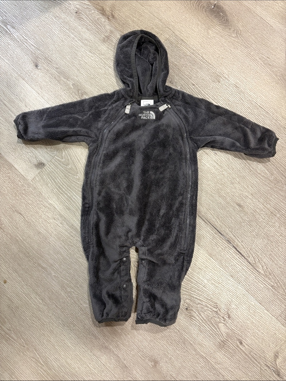 The North Face Kids Black Fleece Hooded One-Piece